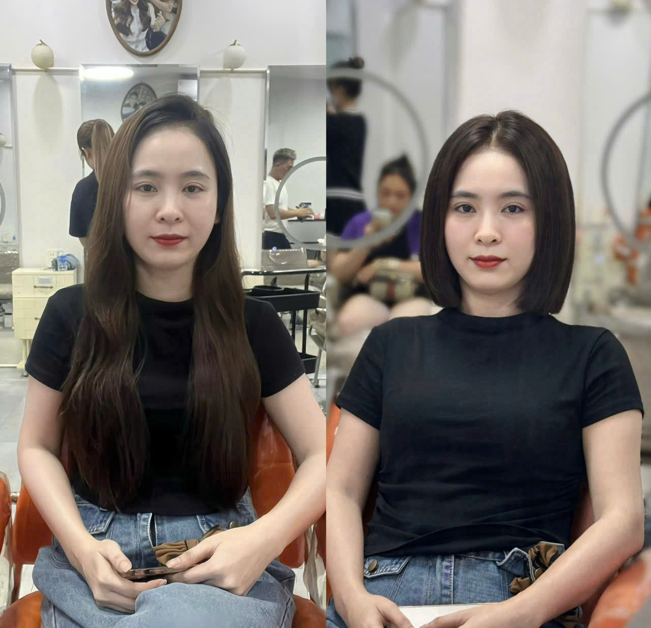 Khách hàng thật trước và sau khi cắt tóc bob tại Khang Designs